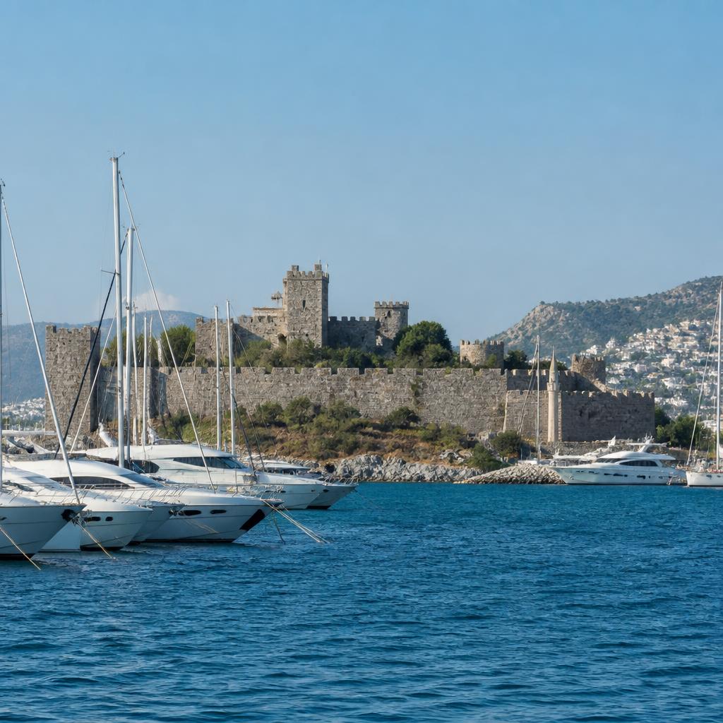 The coastline and harbour around Bodrum